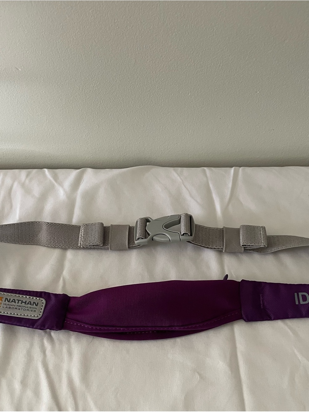 Natan Purple Running Belt with Silver Logo Patch and Orange Accent